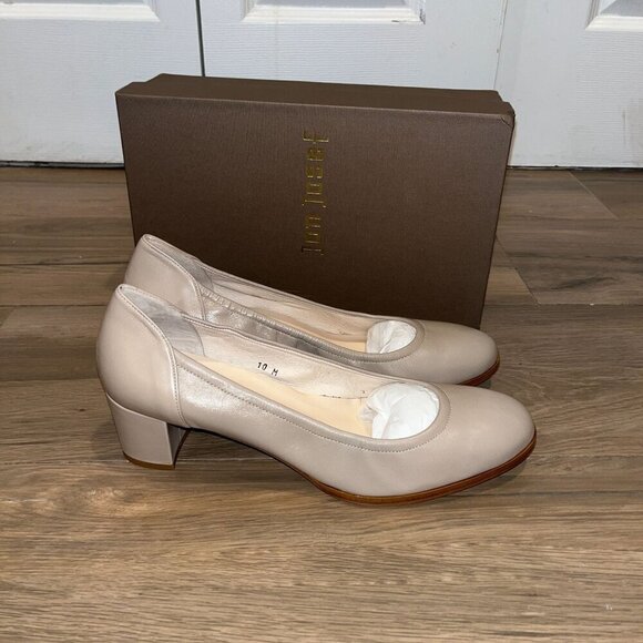 NWT AnTHROPOLOGIE Jon Josef Damas Dune Leather Leather Block Heel Pumps 10 - Picture 1 of 6